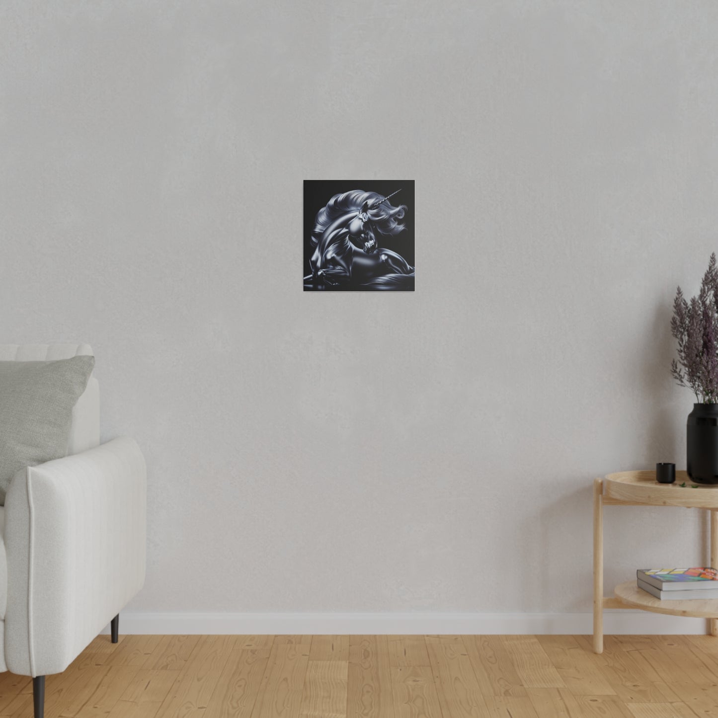 Silver unicorn Matte Canvas, Stretched, 0.75"