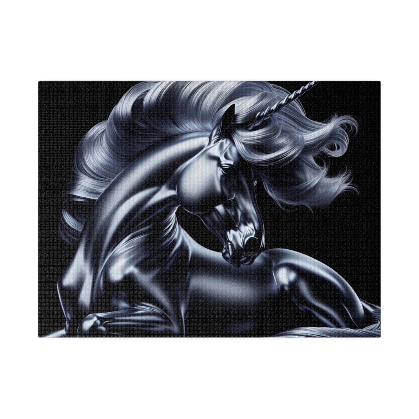Silver unicorn Matte Canvas, Stretched, 0.75"
