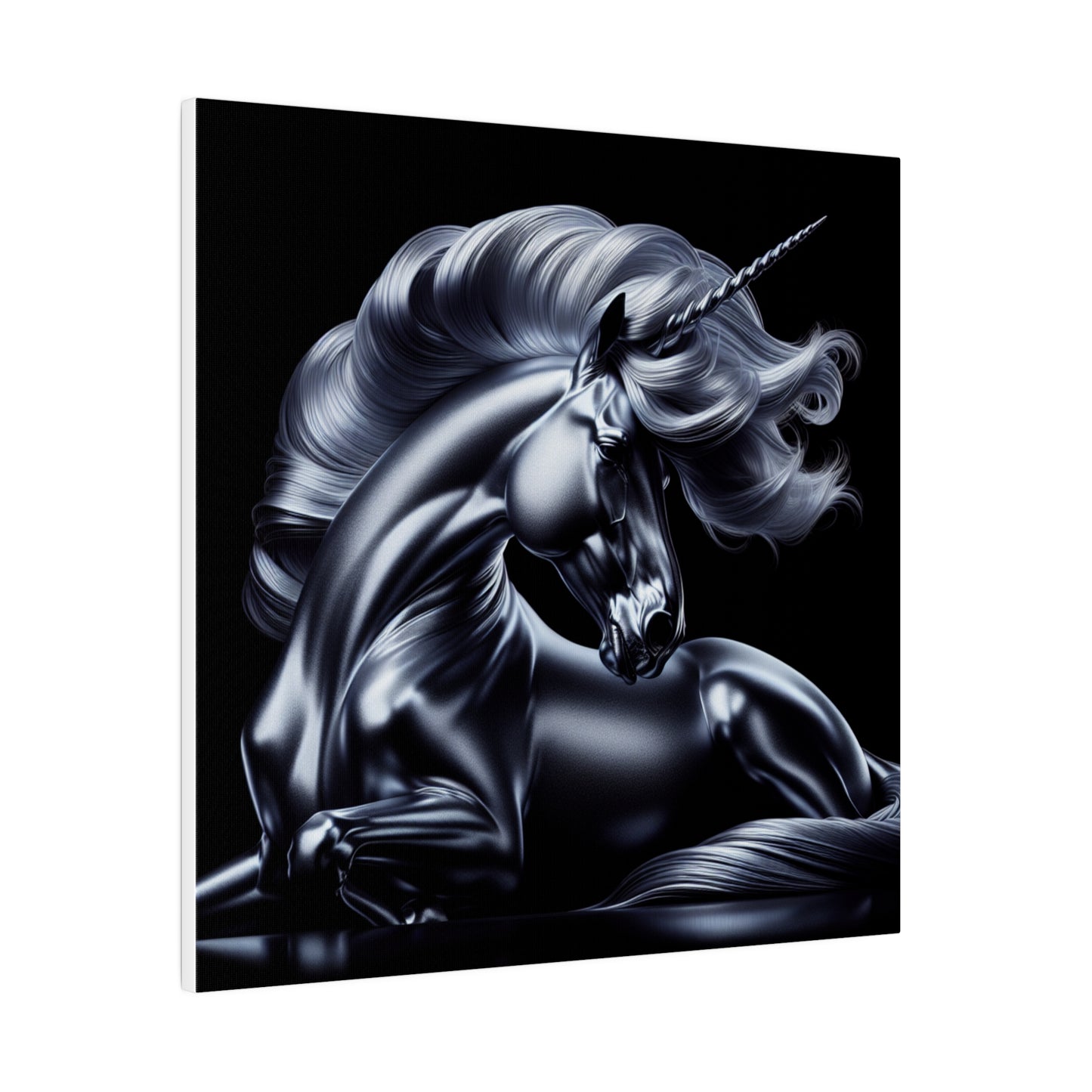 Silver unicorn Matte Canvas, Stretched, 0.75"