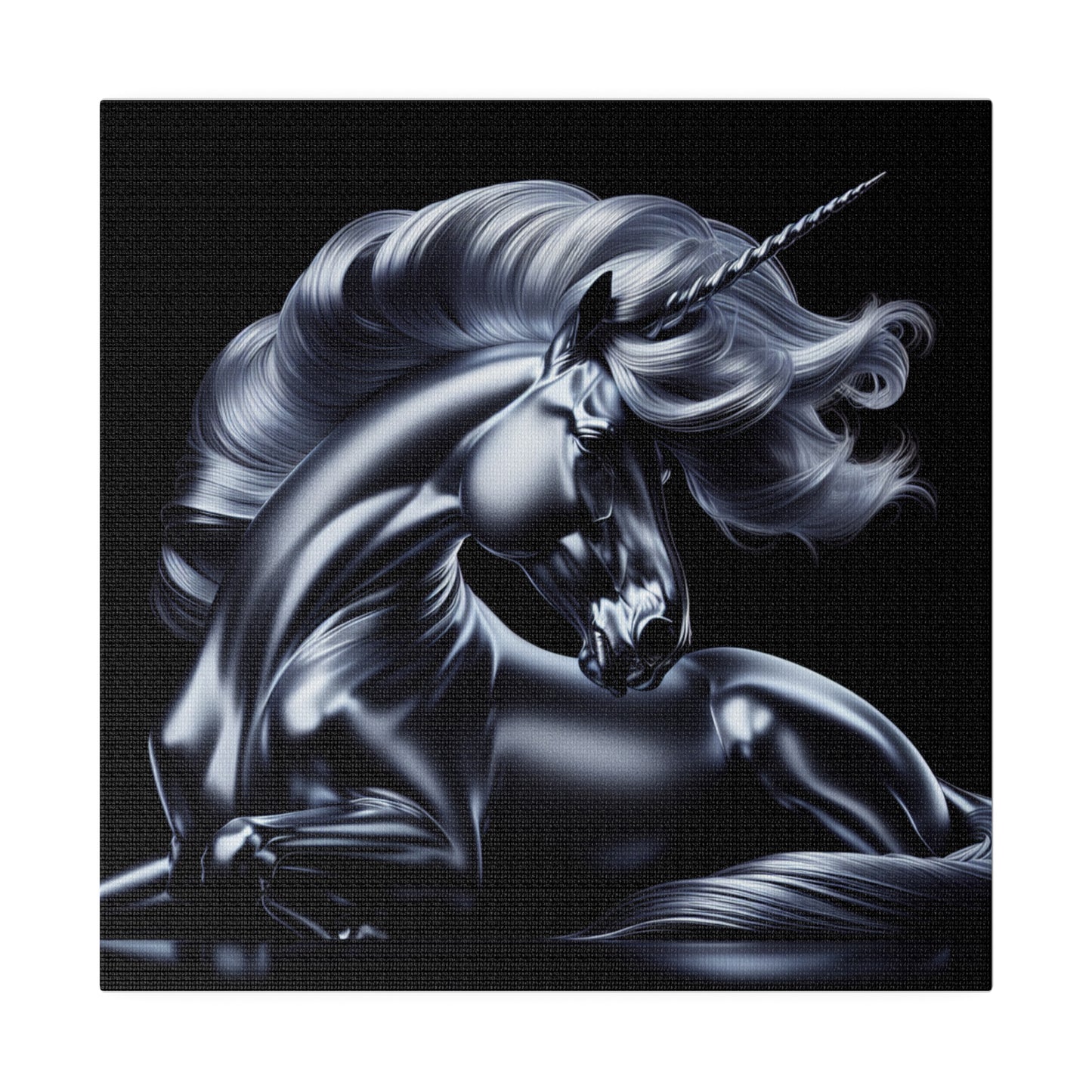 Silver unicorn Matte Canvas, Stretched, 0.75"