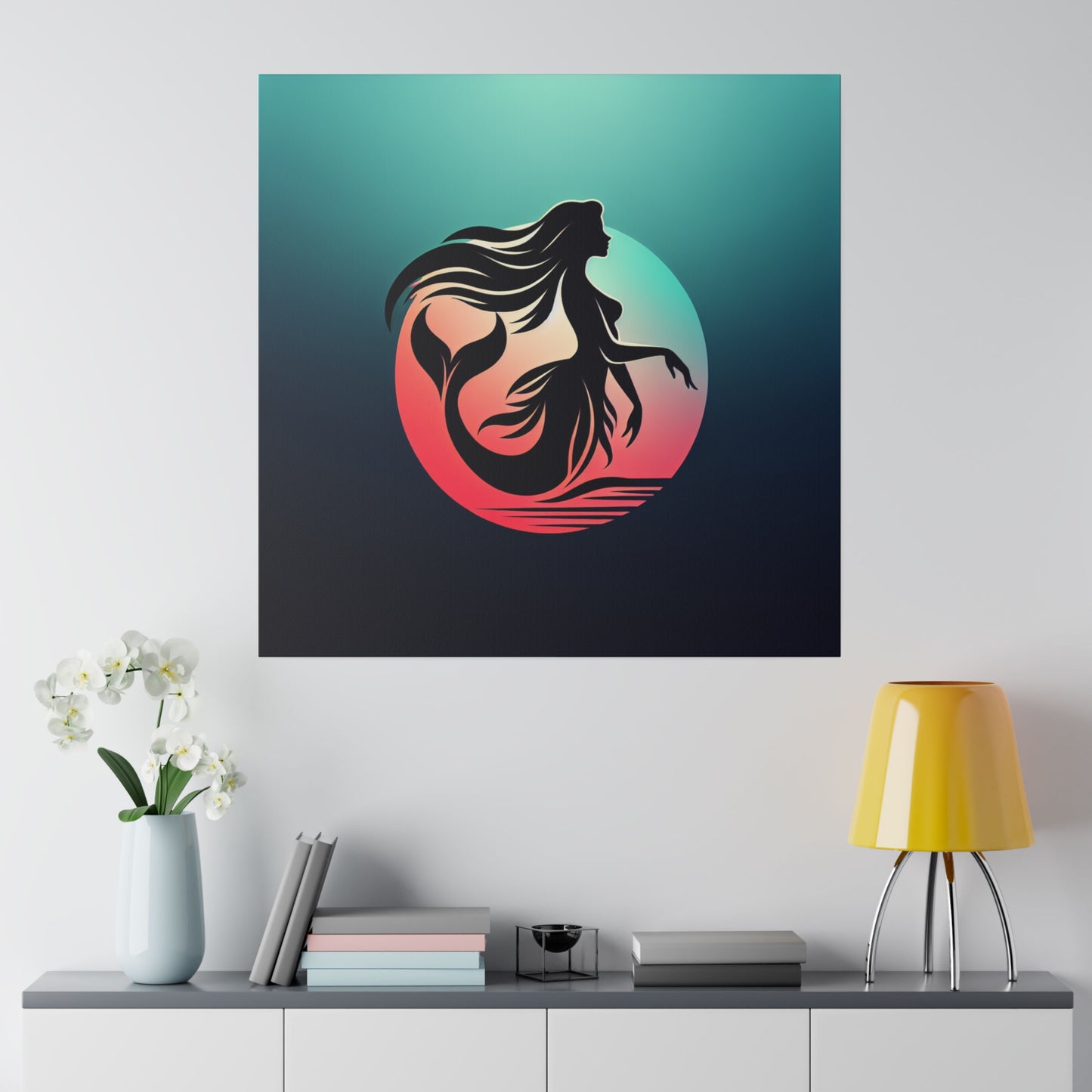 Mermaid in Sunset Matte Canvas, Stretched, 0.75"