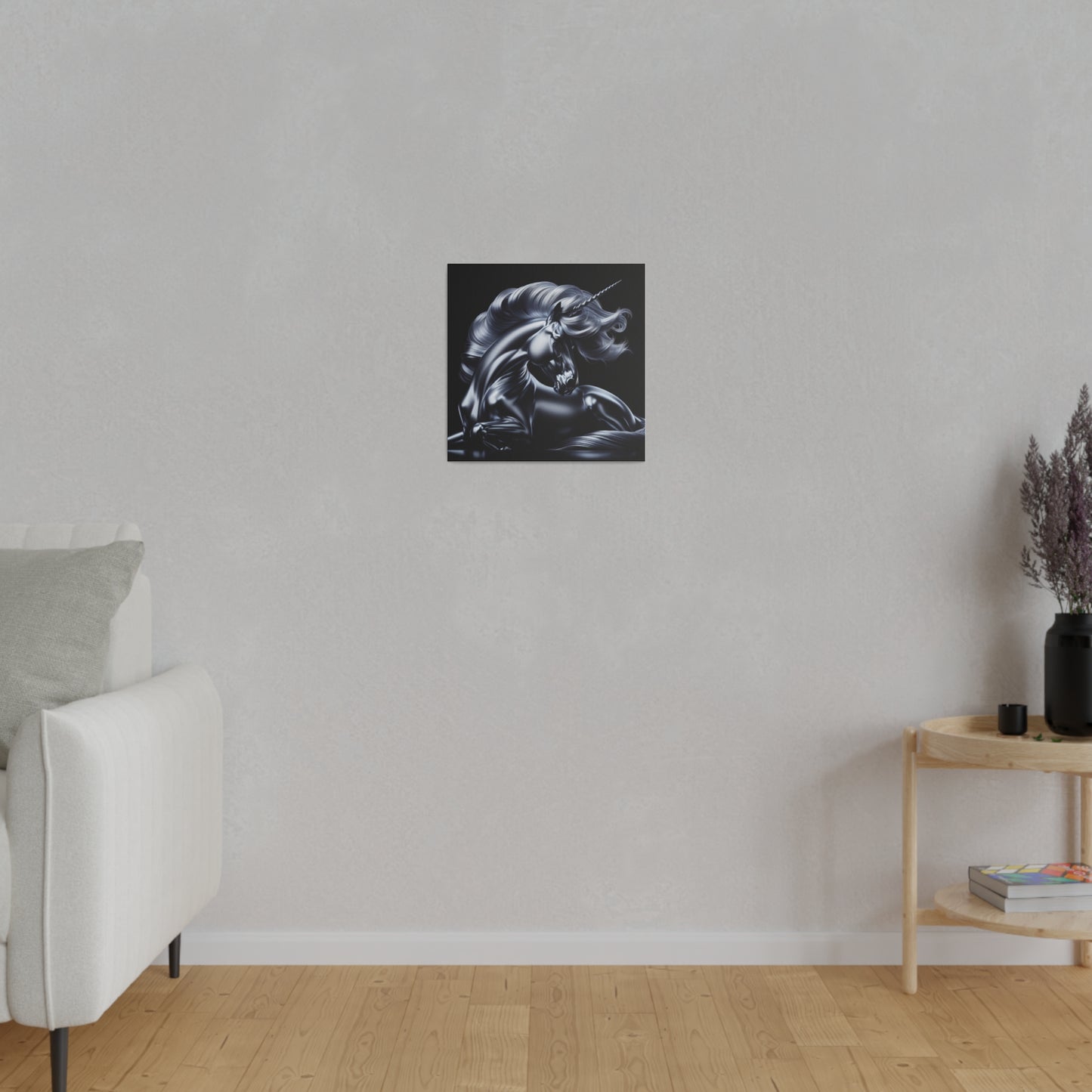 Silver unicorn Matte Canvas, Stretched, 0.75"