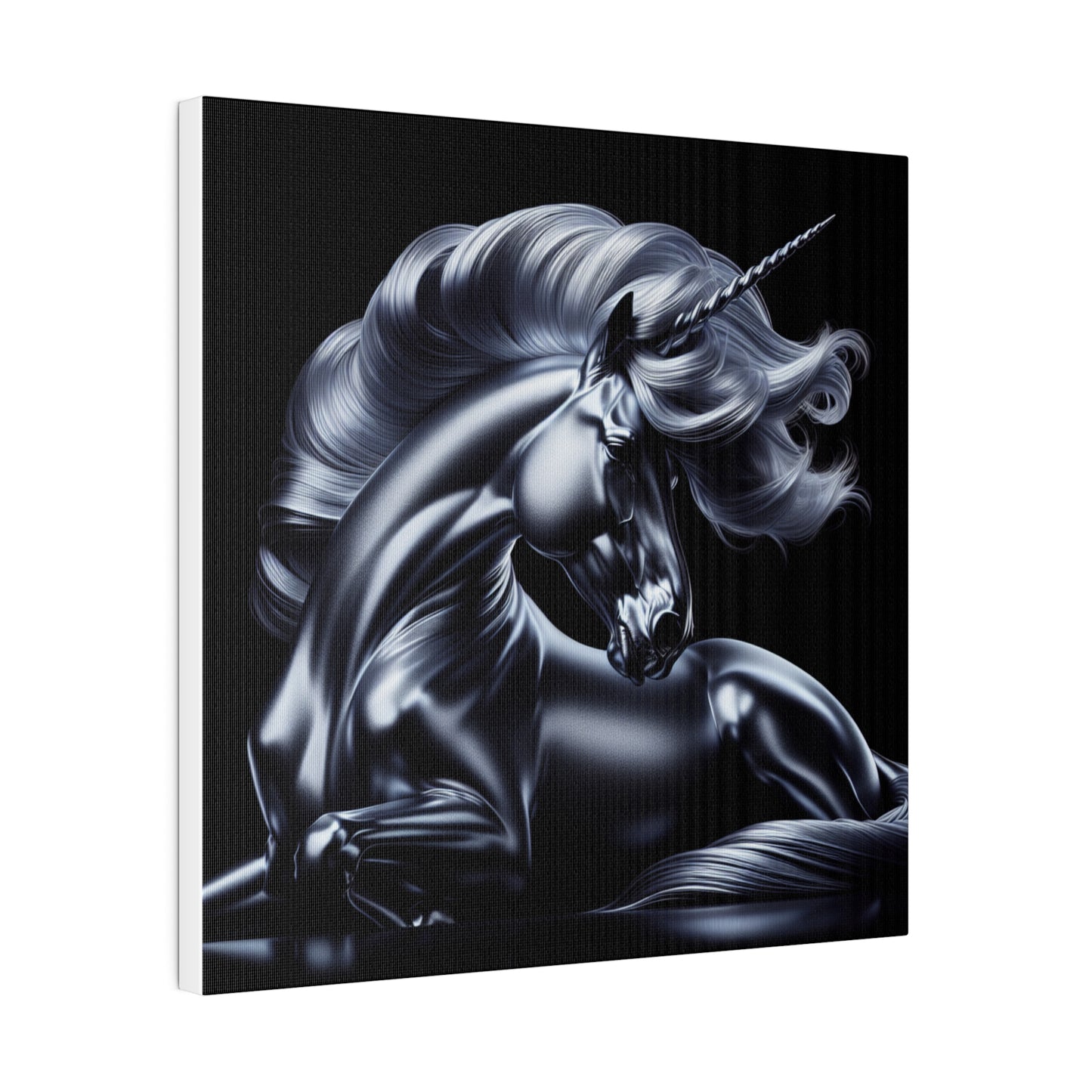 Silver unicorn Matte Canvas, Stretched, 0.75"