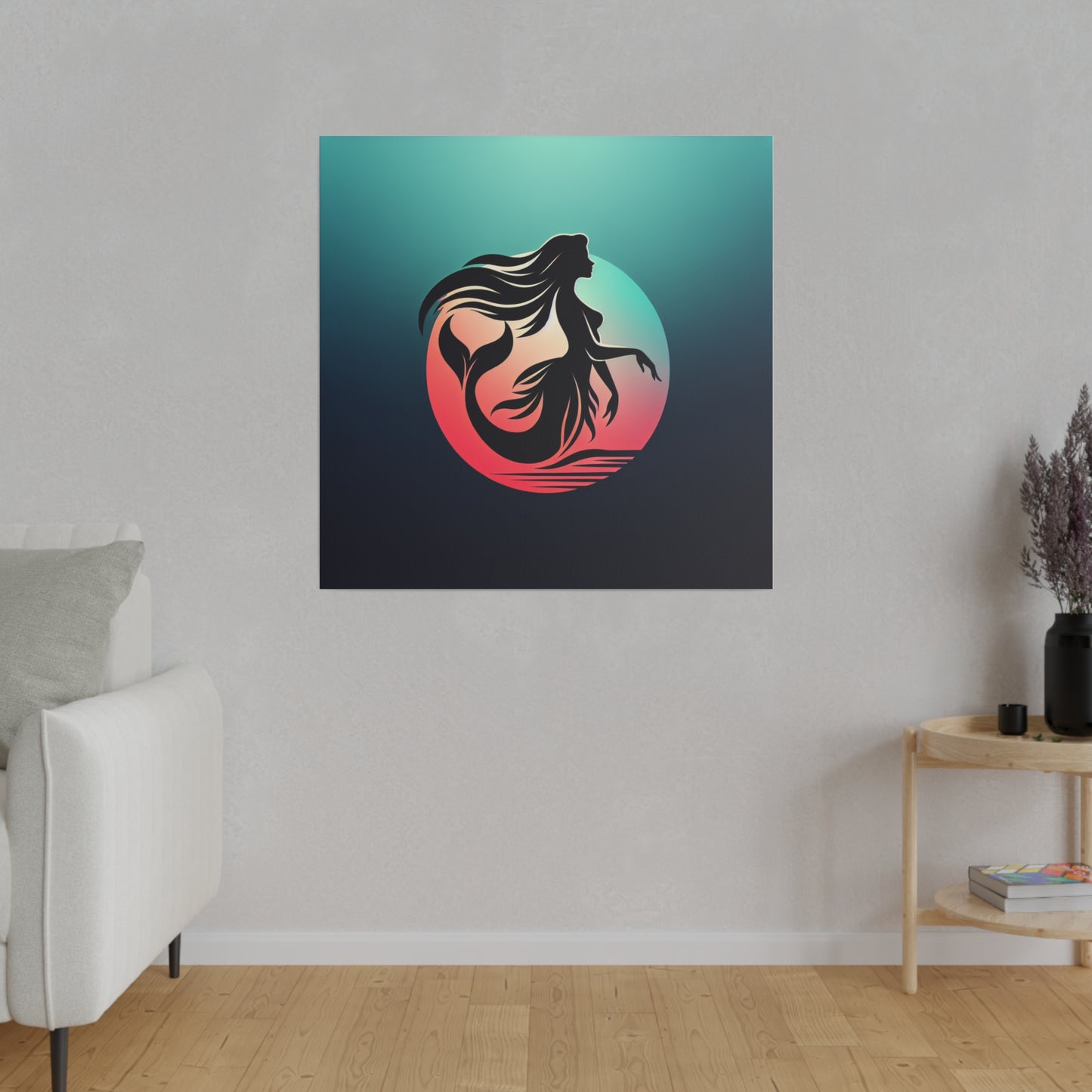 Mermaid in Sunset Matte Canvas, Stretched, 0.75"