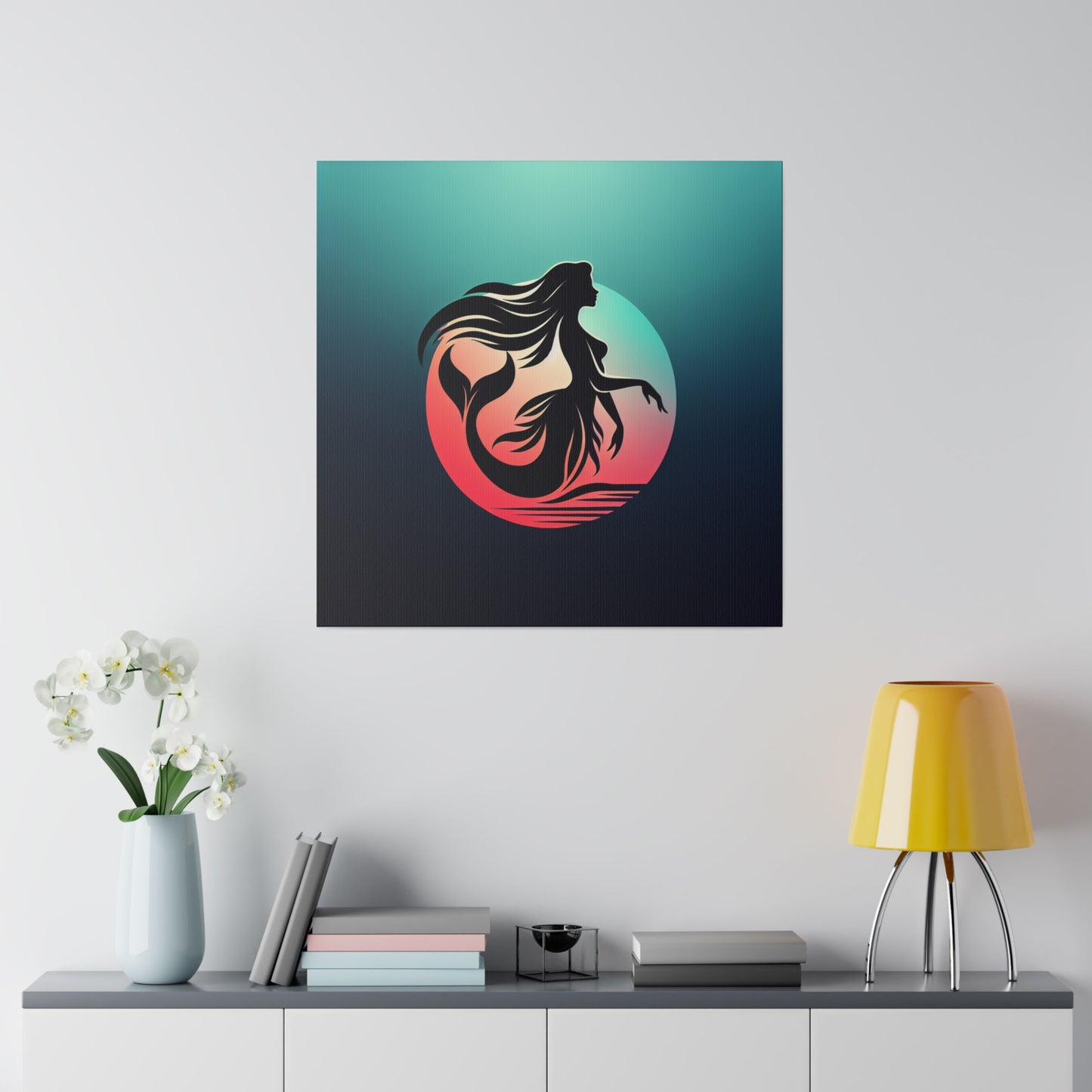 Mermaid in Sunset Matte Canvas, Stretched, 0.75"