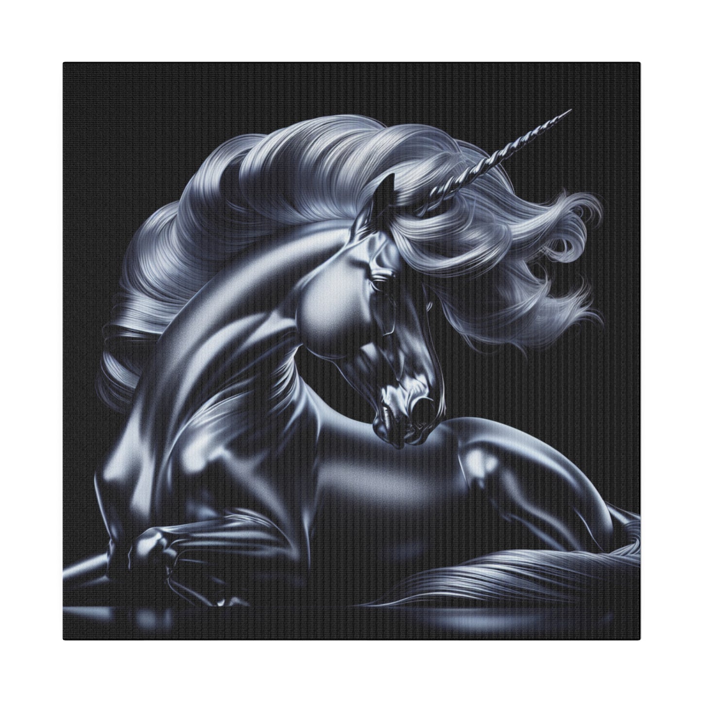 Silver unicorn Matte Canvas, Stretched, 0.75"