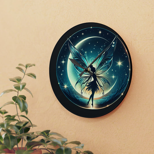 Moon fairy Acrylic Wall Clock
