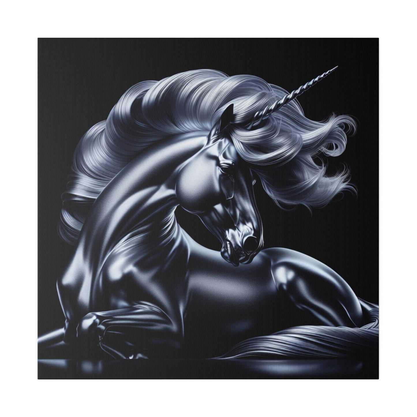 Silver unicorn Matte Canvas, Stretched, 0.75"