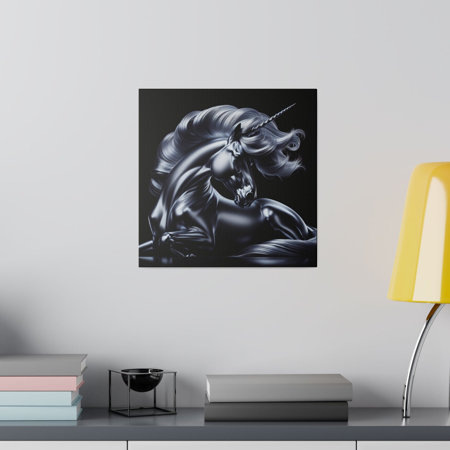 Silver unicorn Matte Canvas, Stretched, 0.75"