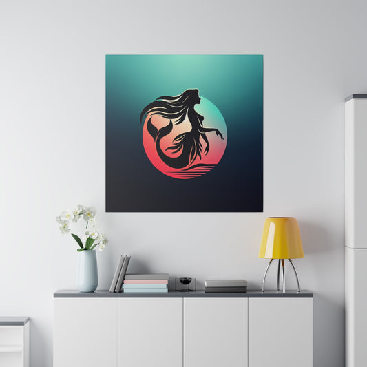 Mermaid in Sunset Matte Canvas, Stretched, 0.75"