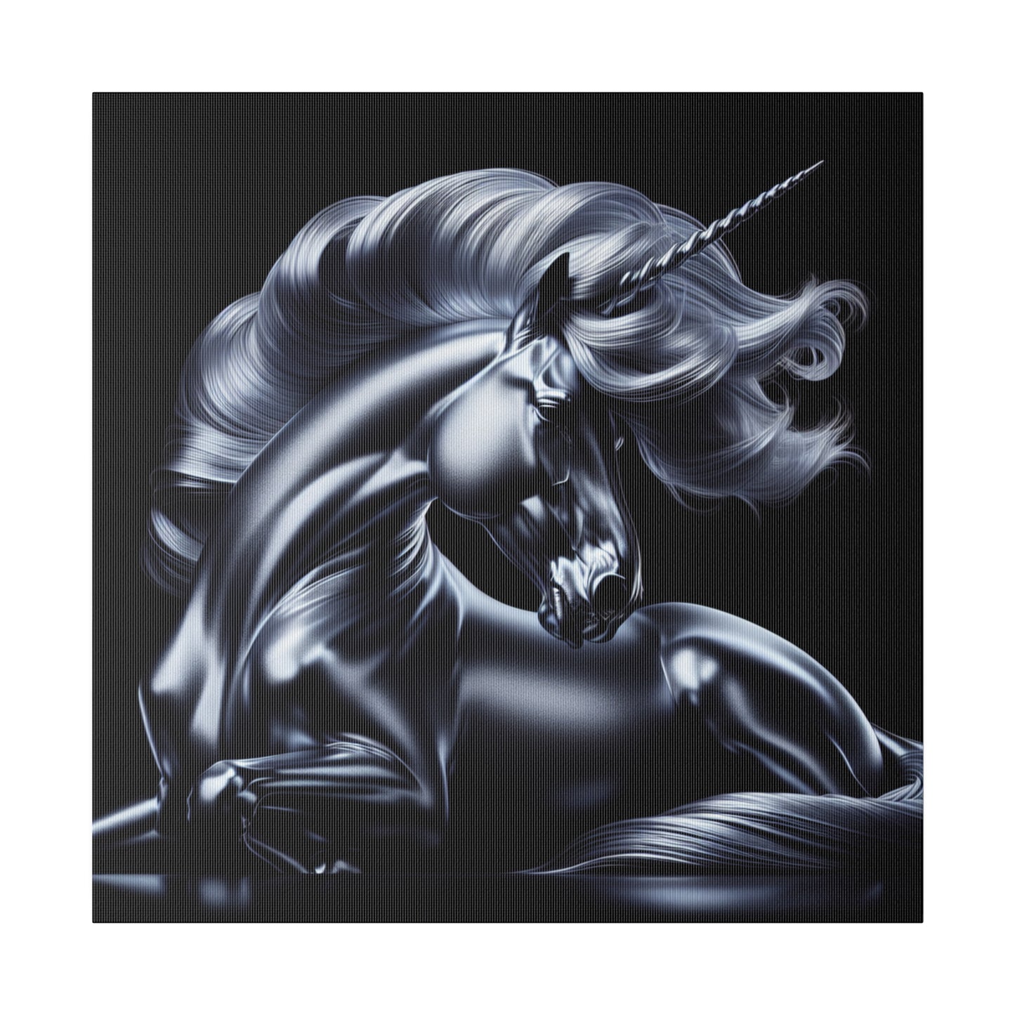 Silver unicorn Matte Canvas, Stretched, 0.75"
