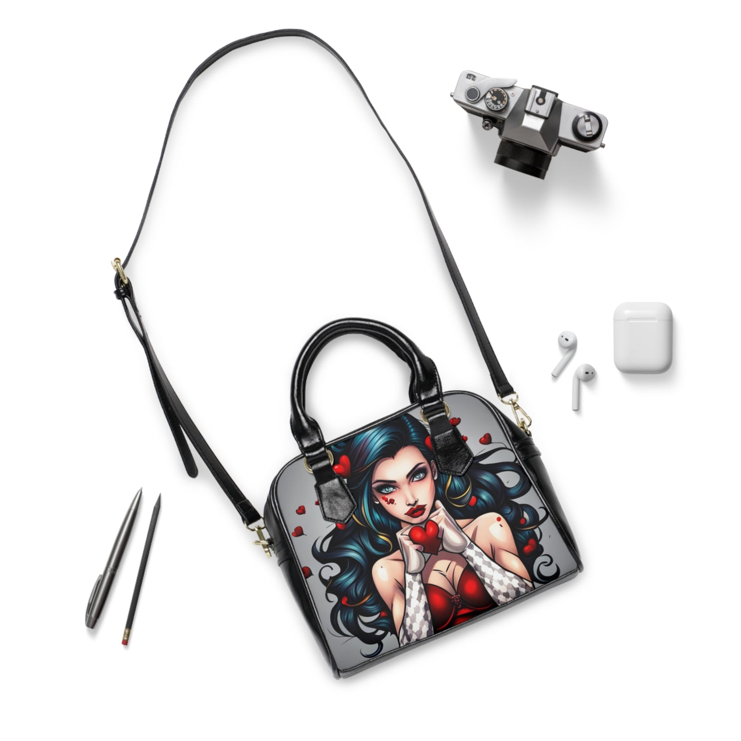 Superhero heart woman Shoulder Handbag