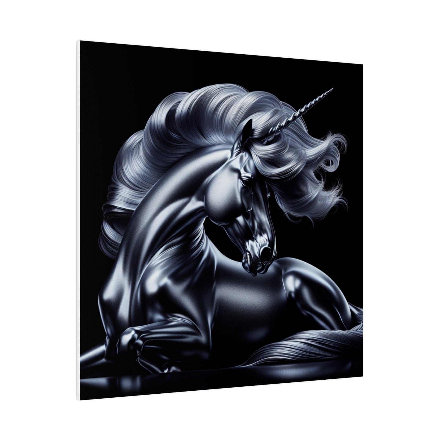 Silver unicorn Matte Canvas, Stretched, 0.75"