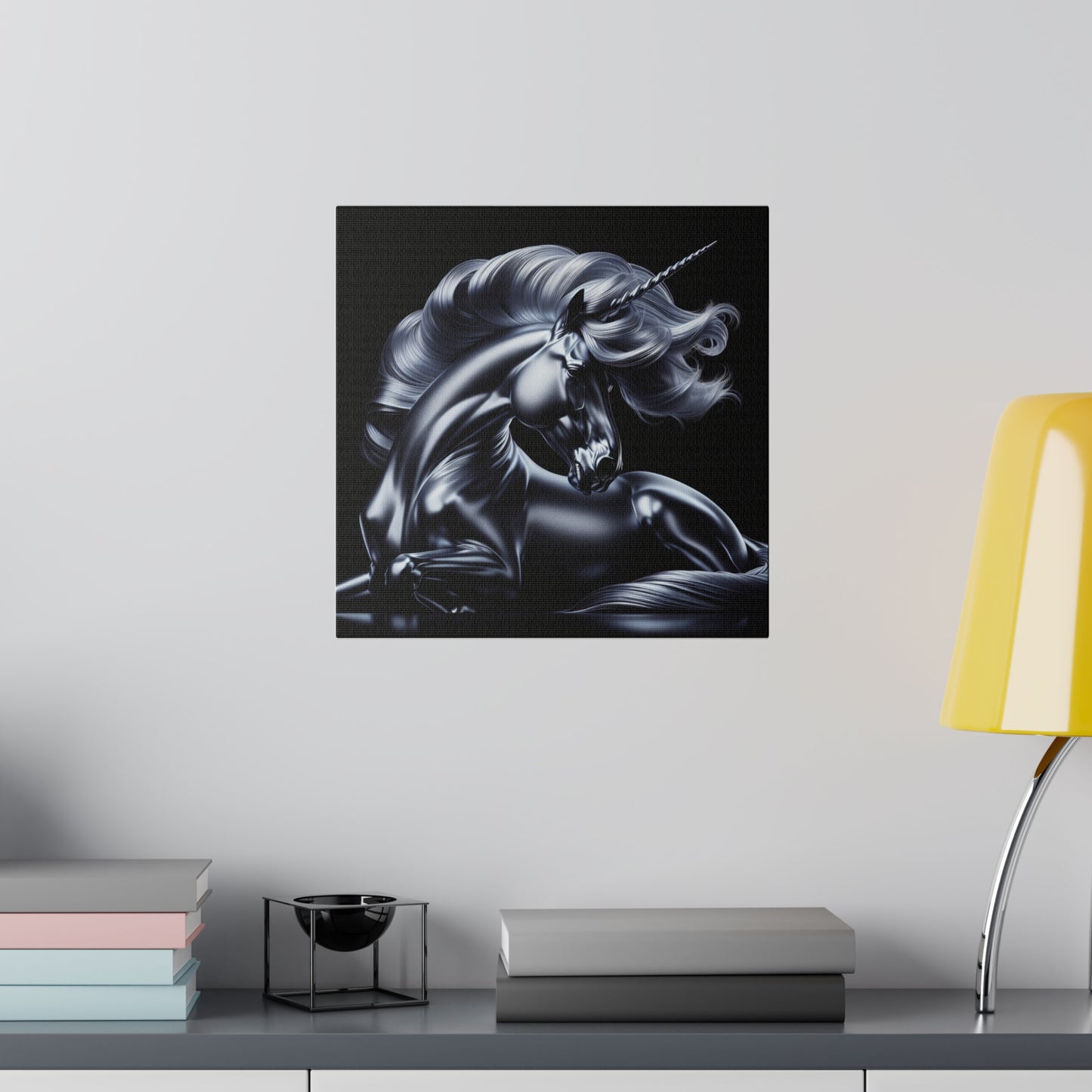 Silver unicorn Matte Canvas, Stretched, 0.75"