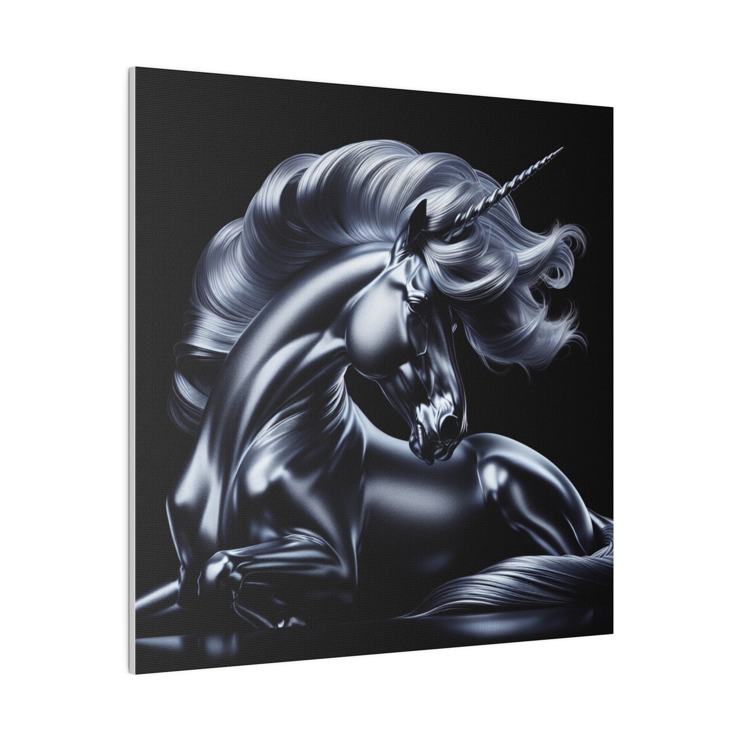 Silver unicorn Matte Canvas, Stretched, 0.75"