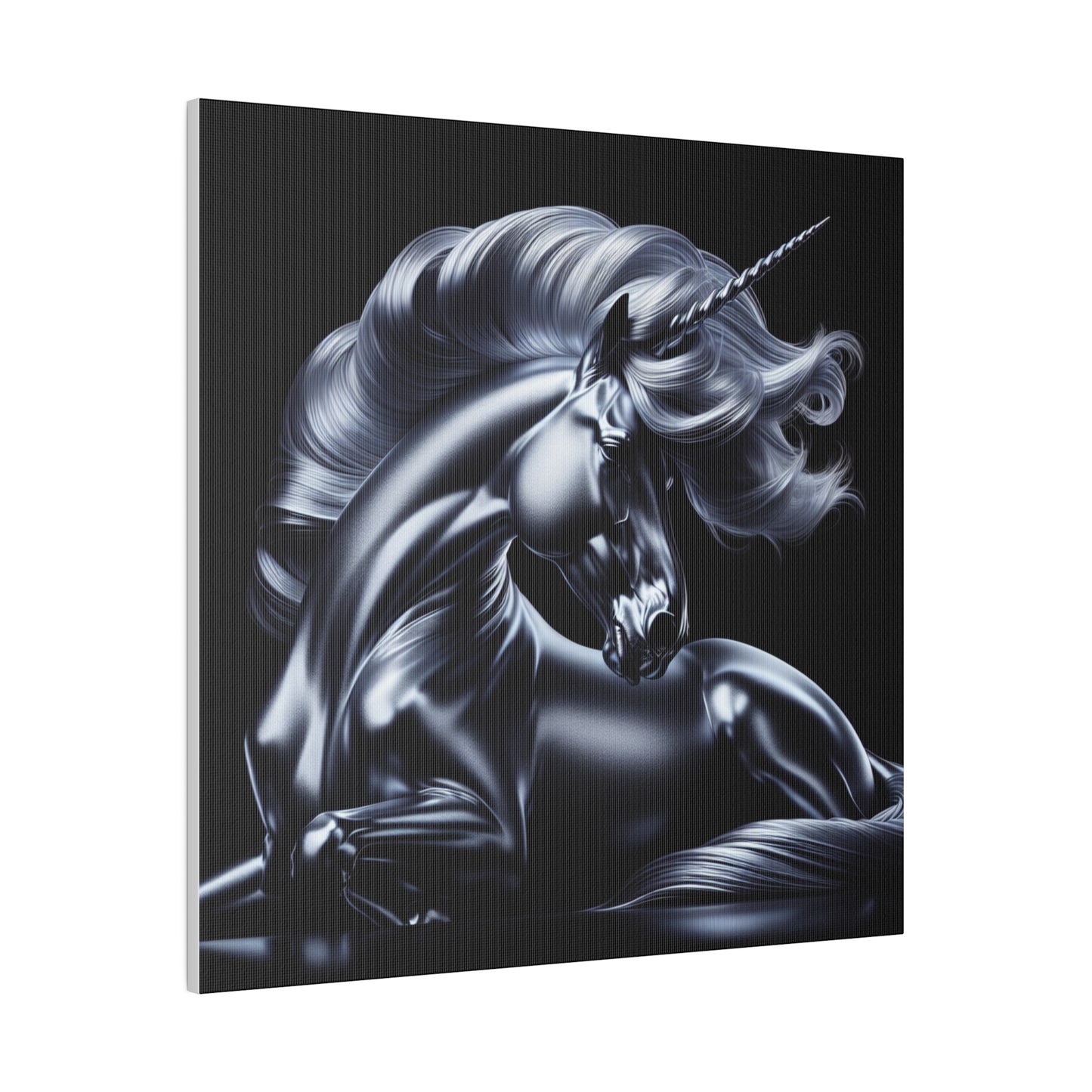 Silver unicorn Matte Canvas, Stretched, 0.75"