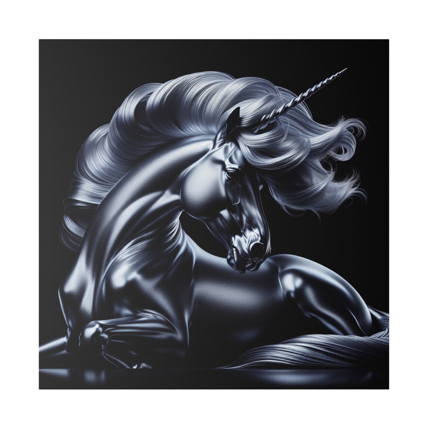 Silver unicorn Matte Canvas, Stretched, 0.75"