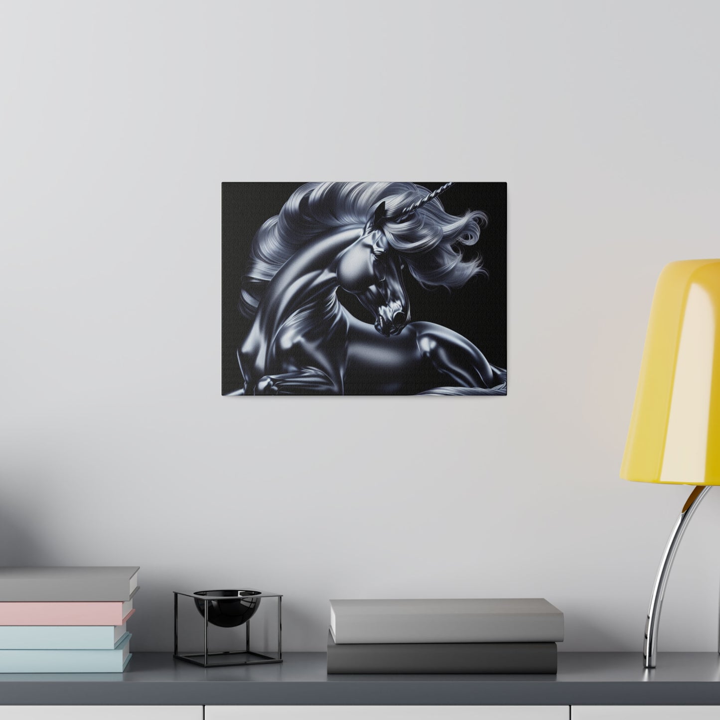 Silver unicorn Matte Canvas, Stretched, 0.75"