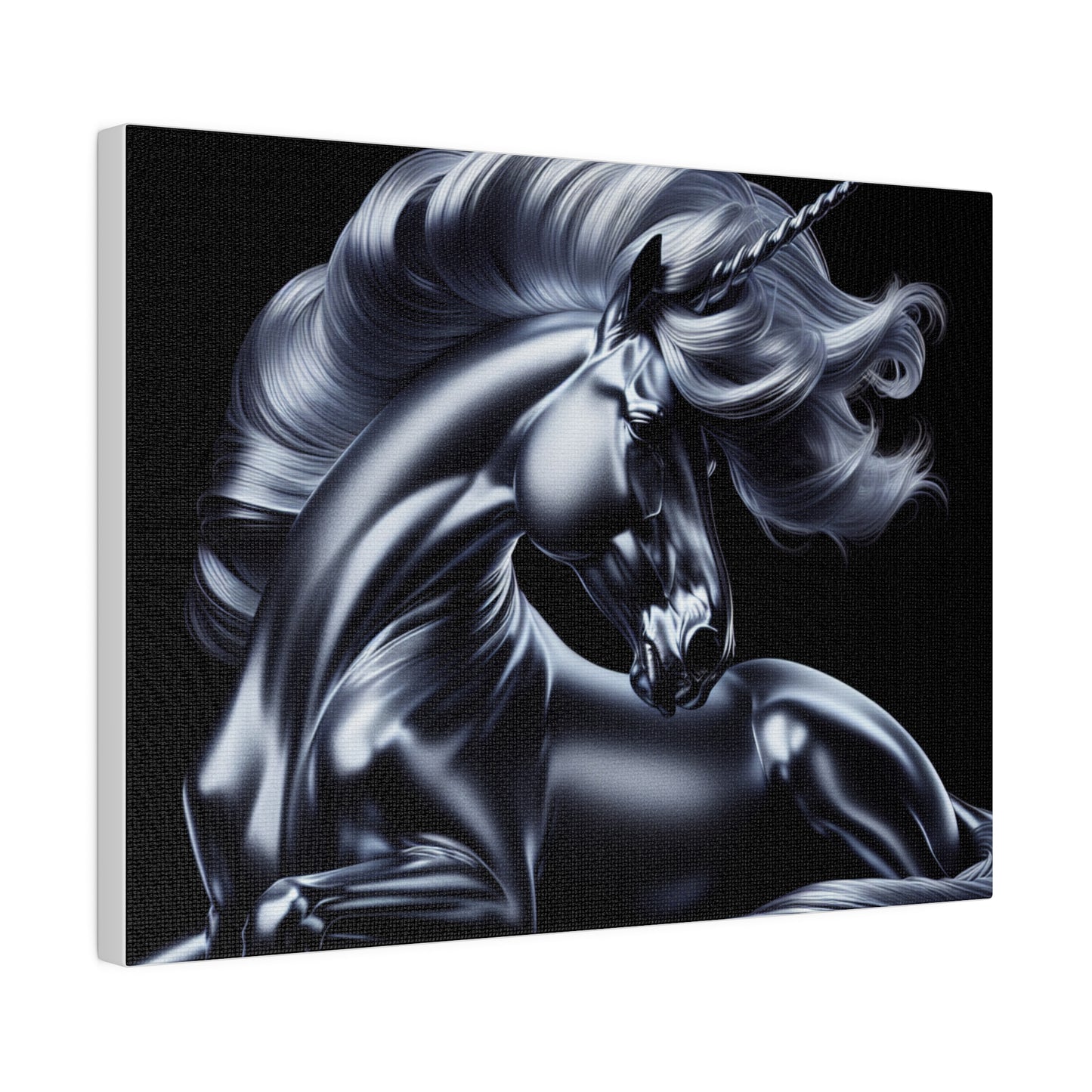 Silver unicorn Matte Canvas, Stretched, 0.75"