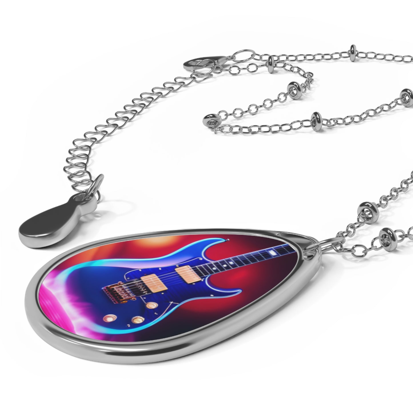 Electric guitar Oval Necklace