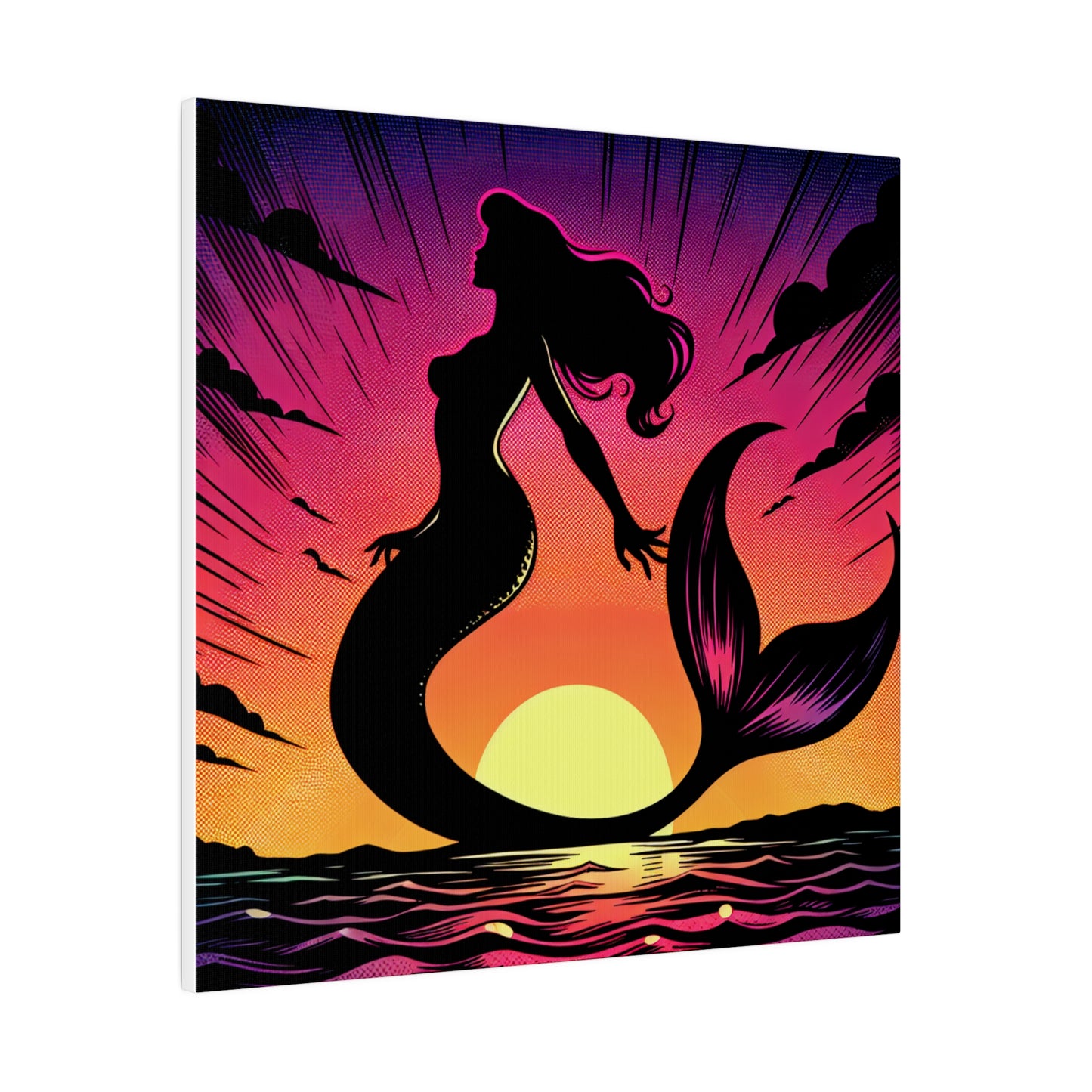 Mermaid in Sunset Matte Canvas, Stretched, 0.75"