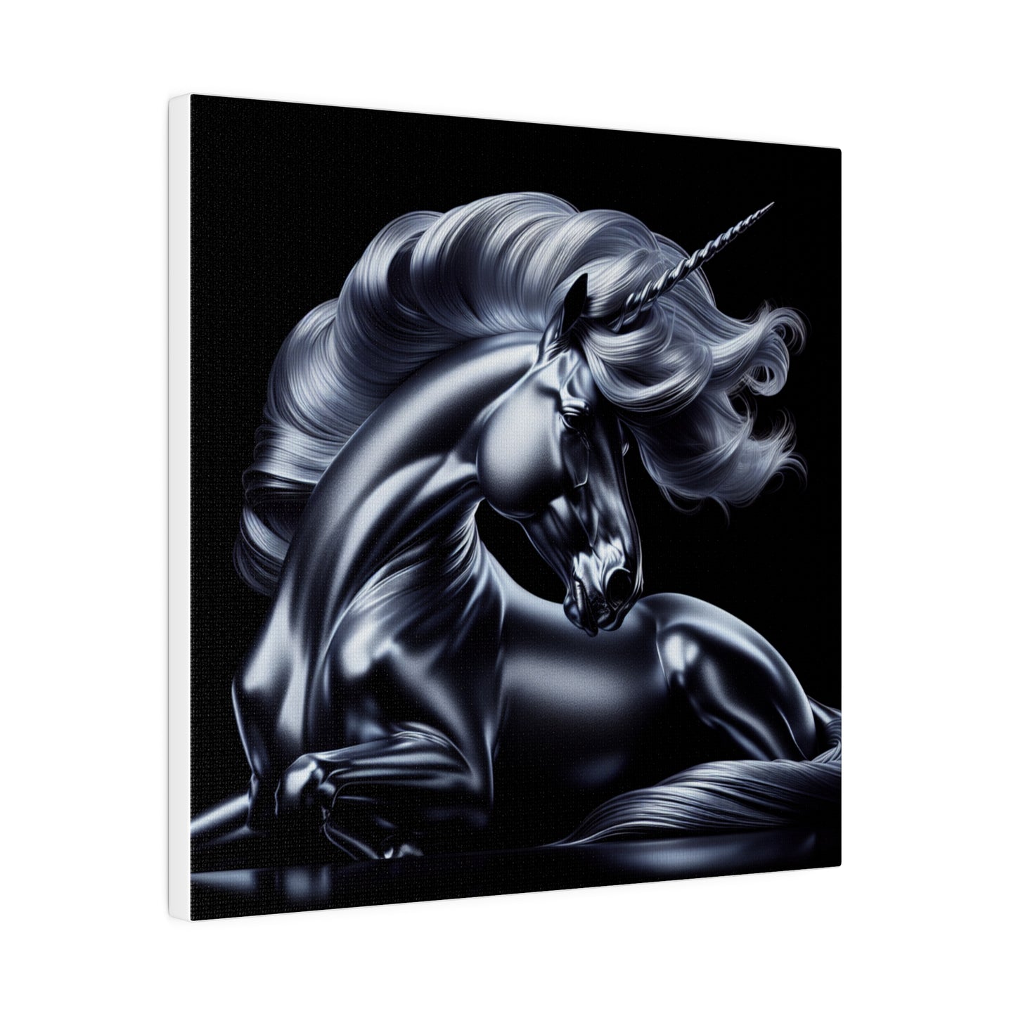 Silver unicorn Matte Canvas, Stretched, 0.75"