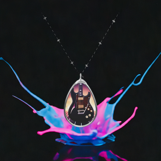 Electric guitar Oval Necklace