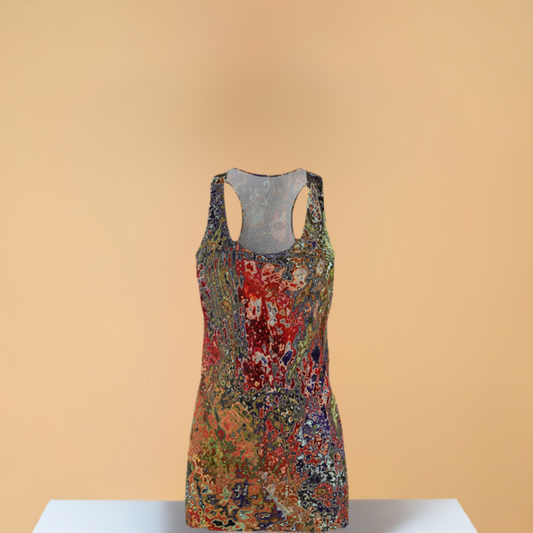 Abstract print Women's Cut & Sew Racerback Dress (AOP)