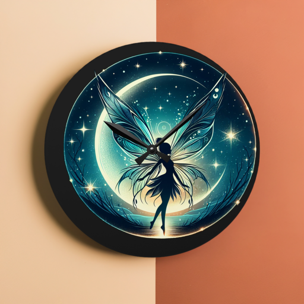 Moon fairy Acrylic Wall Clock