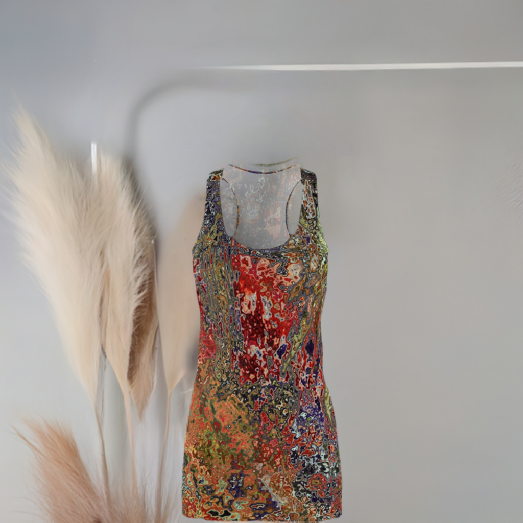 Abstract print Women's Cut & Sew Racerback Dress (AOP)