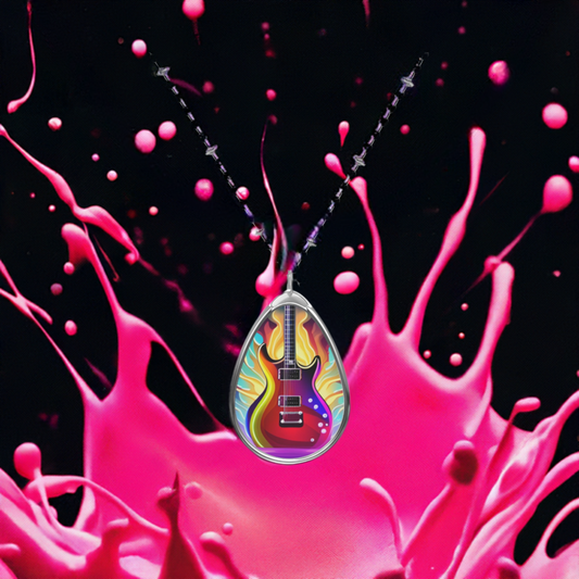 Electric guitar Oval Necklace