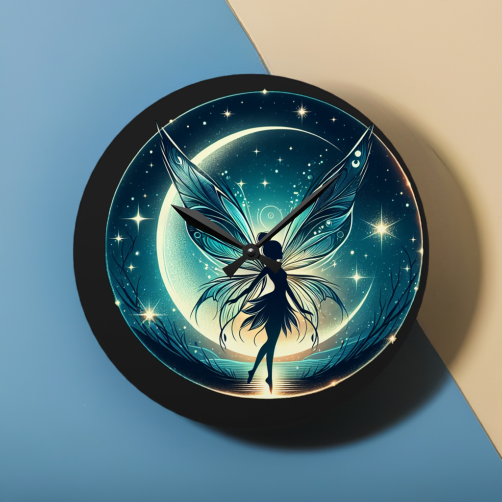 Moon fairy Acrylic Wall Clock