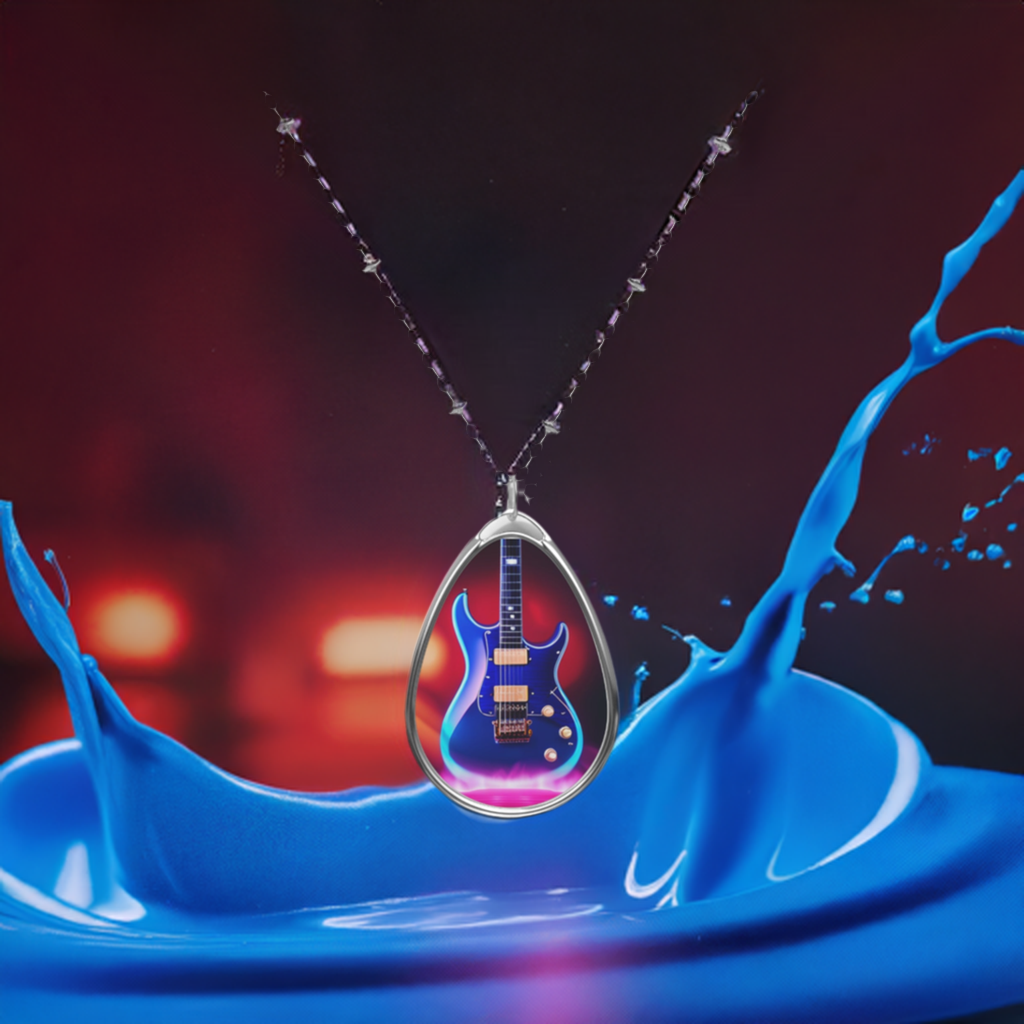 Electric guitar Oval Necklace
